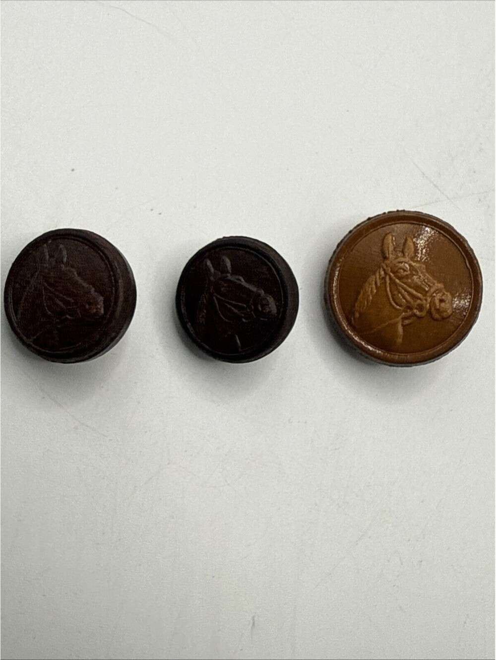 Lot Of 3 Vintage Horse Buttons